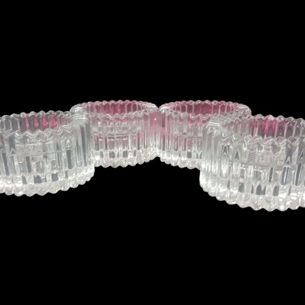 Crystal Clear Glass Candle Holders Set of 4 Reversible Fit Votive And Taper